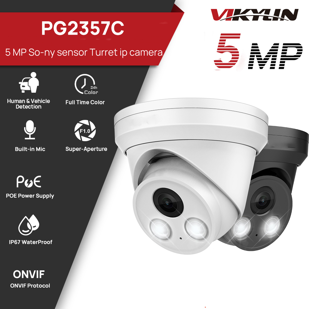Home Security Lights Outdoors - Câmera IP VIKYLIN 5MP com Visão