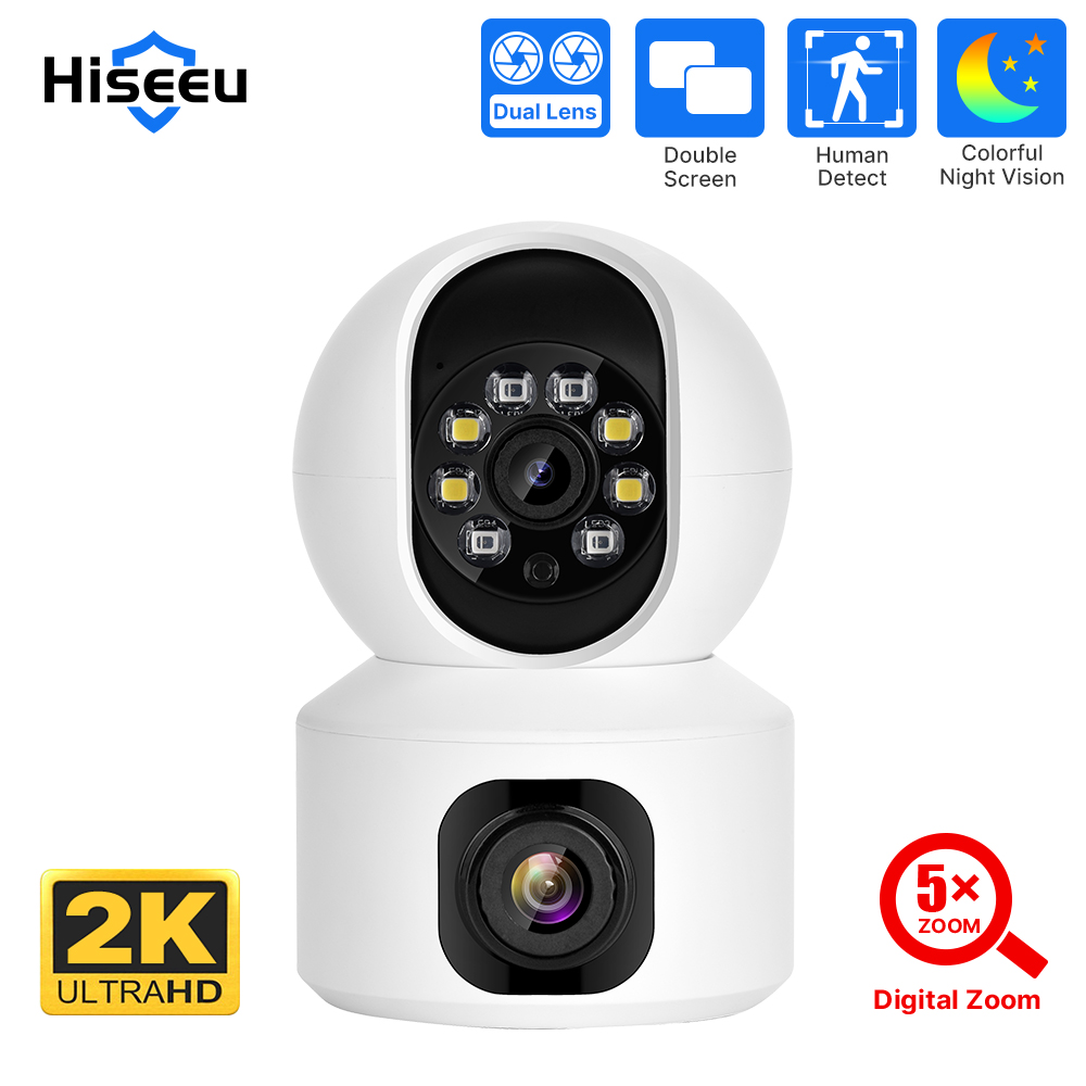 Home Security Lidar - Câmera IP PTZ Hiseeu 2K 4MP