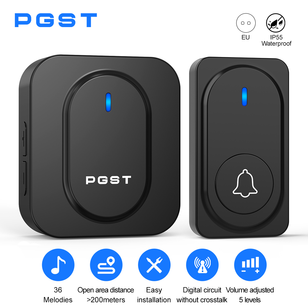 Home Security Lights Outdoors - Campainha Sem Fio PGST com 36