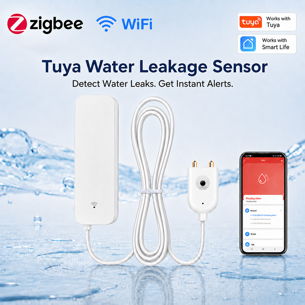 Home Security Device - Sensor de Vazamento de Água ZigBee