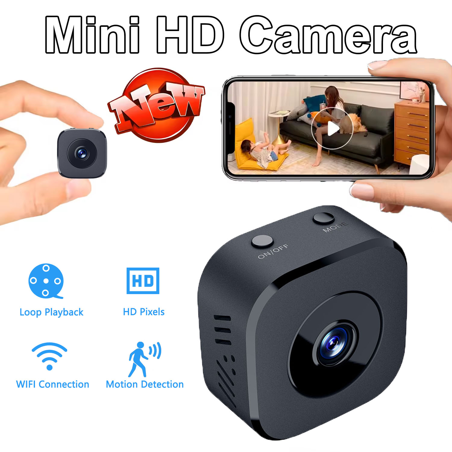 Home Security Lidar - Câmera de segurança 4k mini visão