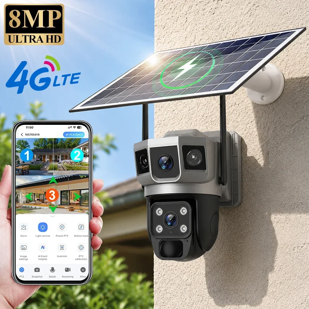 Home Security Device - Câmera V380 4K com 3 Telas,