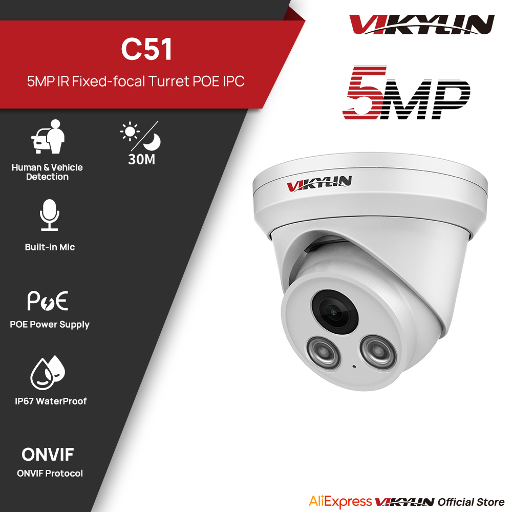Home Security Lights Outdoors - Câmera IP VIKYLIN 5MP com Luz