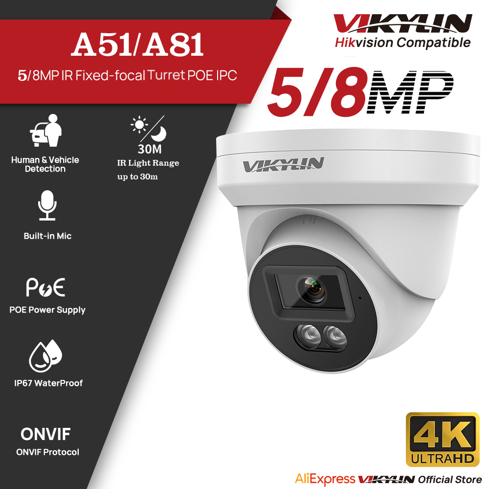 Home Security Lights Outdoors - Câmera de Segurança IP VIKYLIN 5/8MP