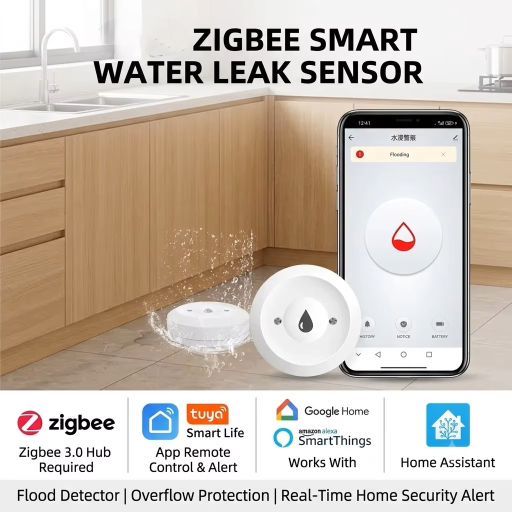 Home Security Device - Sensor de Vazamento de Água Inteligente