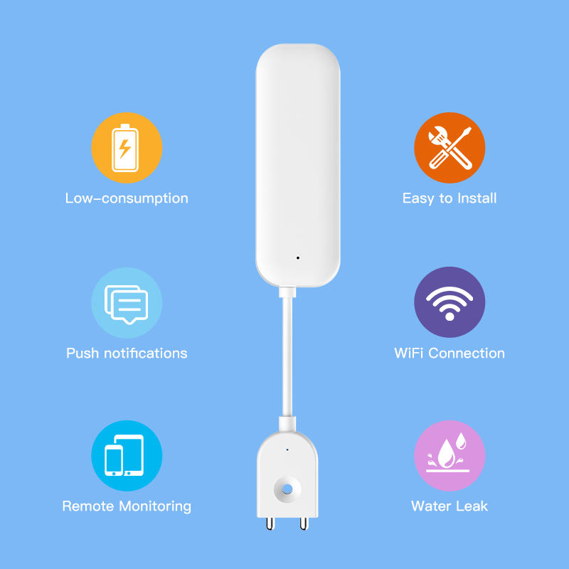 Tuya wifi zigbee sensor de águ - Home Security Device avaliação e preço
