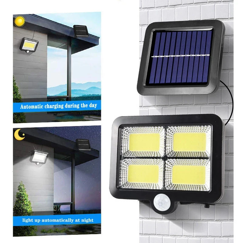 Led solar split lâmpada de par - Home Security Lights Outdoors avaliação e preço