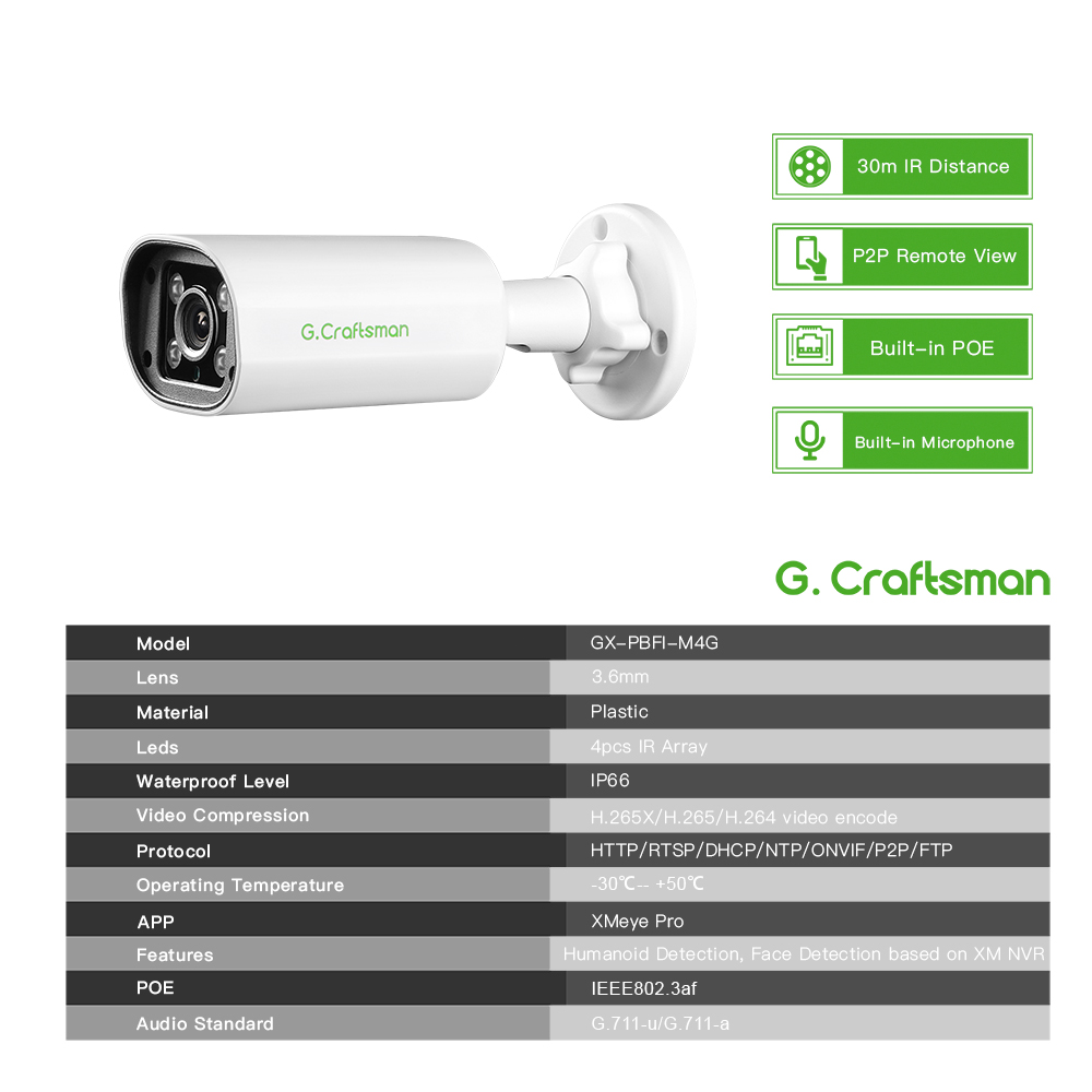 Câmera IP POE C GC PB 4MP, Mic - Home Security Company avaliação e preço