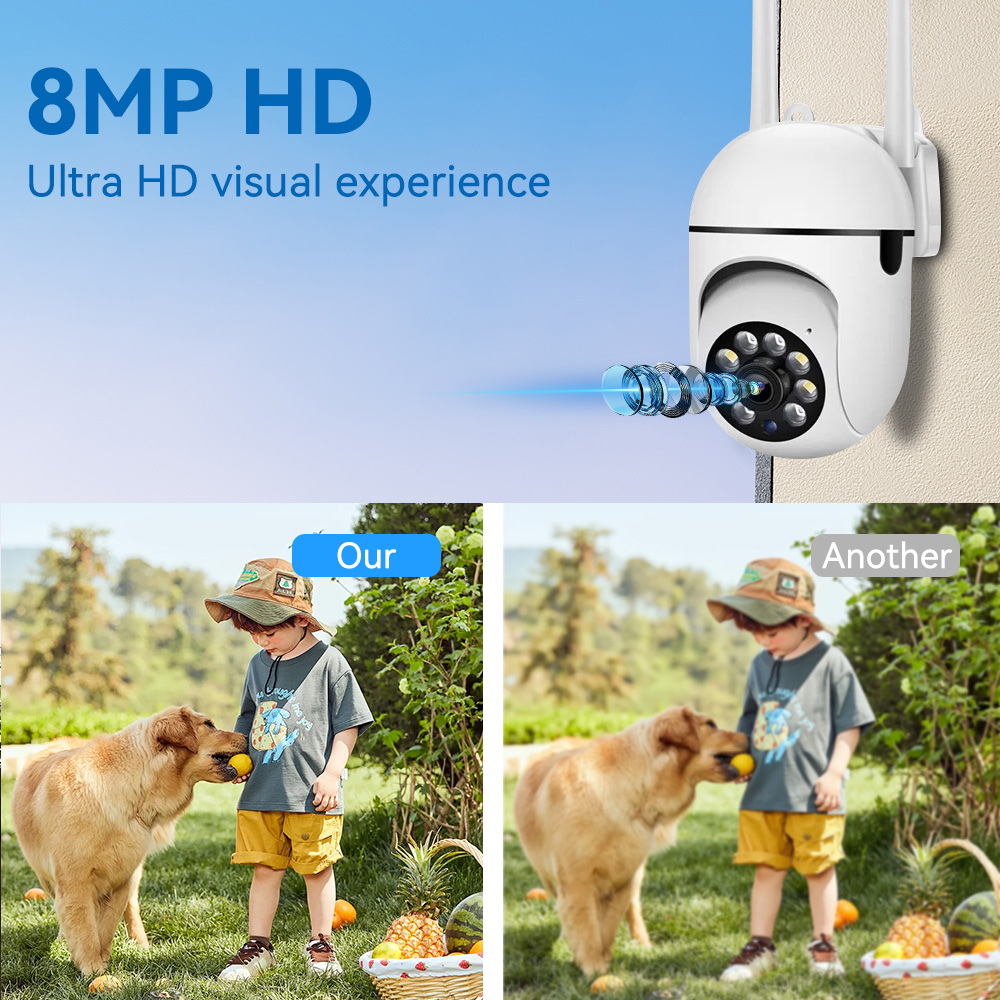 8mp 2.4g wifi ip cctv câmera c - Home Security Lights Outdoors avaliação e preço